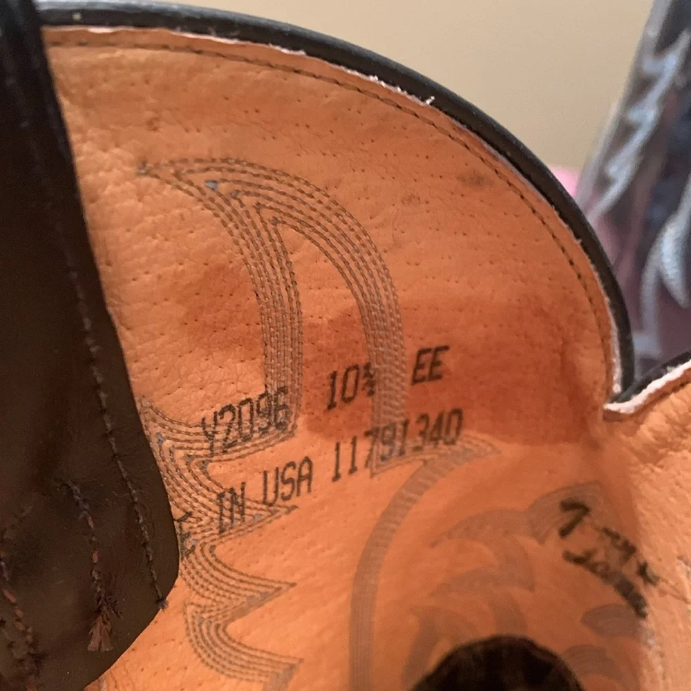 Black western Boots with Great Finish and Pointed Toe - Picture 5 of 8